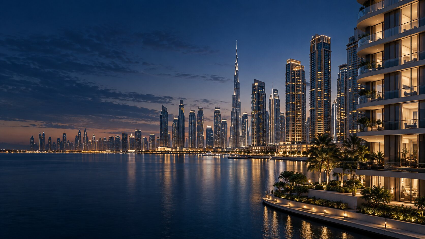 Illustrative Dubai waterfront architecture